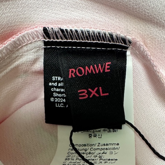 ROMWE Pink Strawberry Shortcake Print Skirt Size 3X - Picture 4 of 10